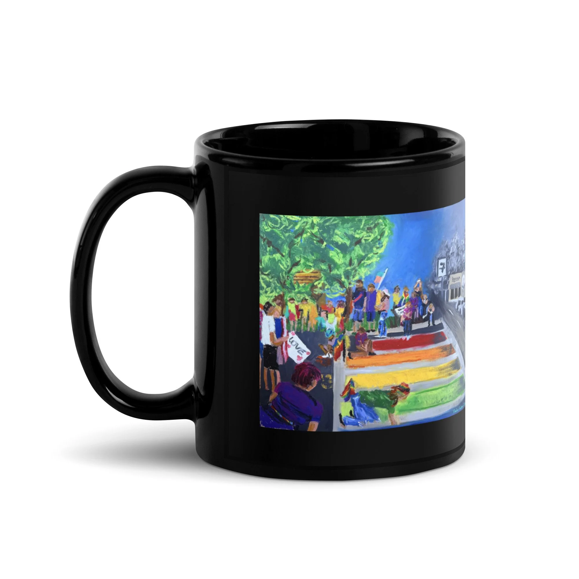 Radical Rainbows - Black Glossy Mug