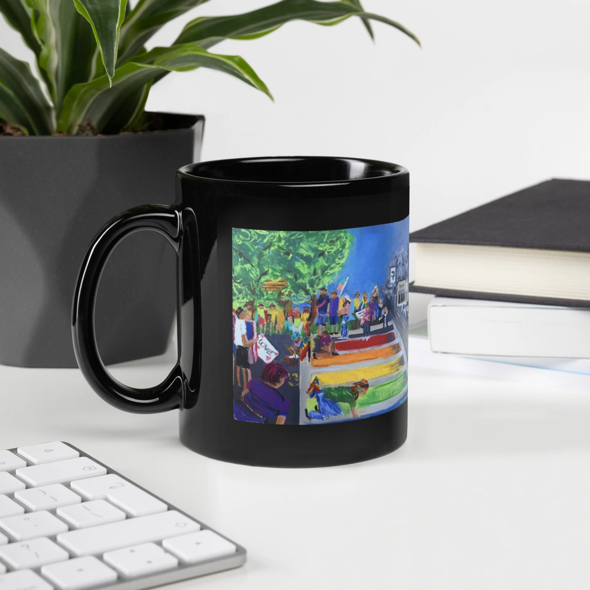 Radical Rainbows - Black Glossy Mug