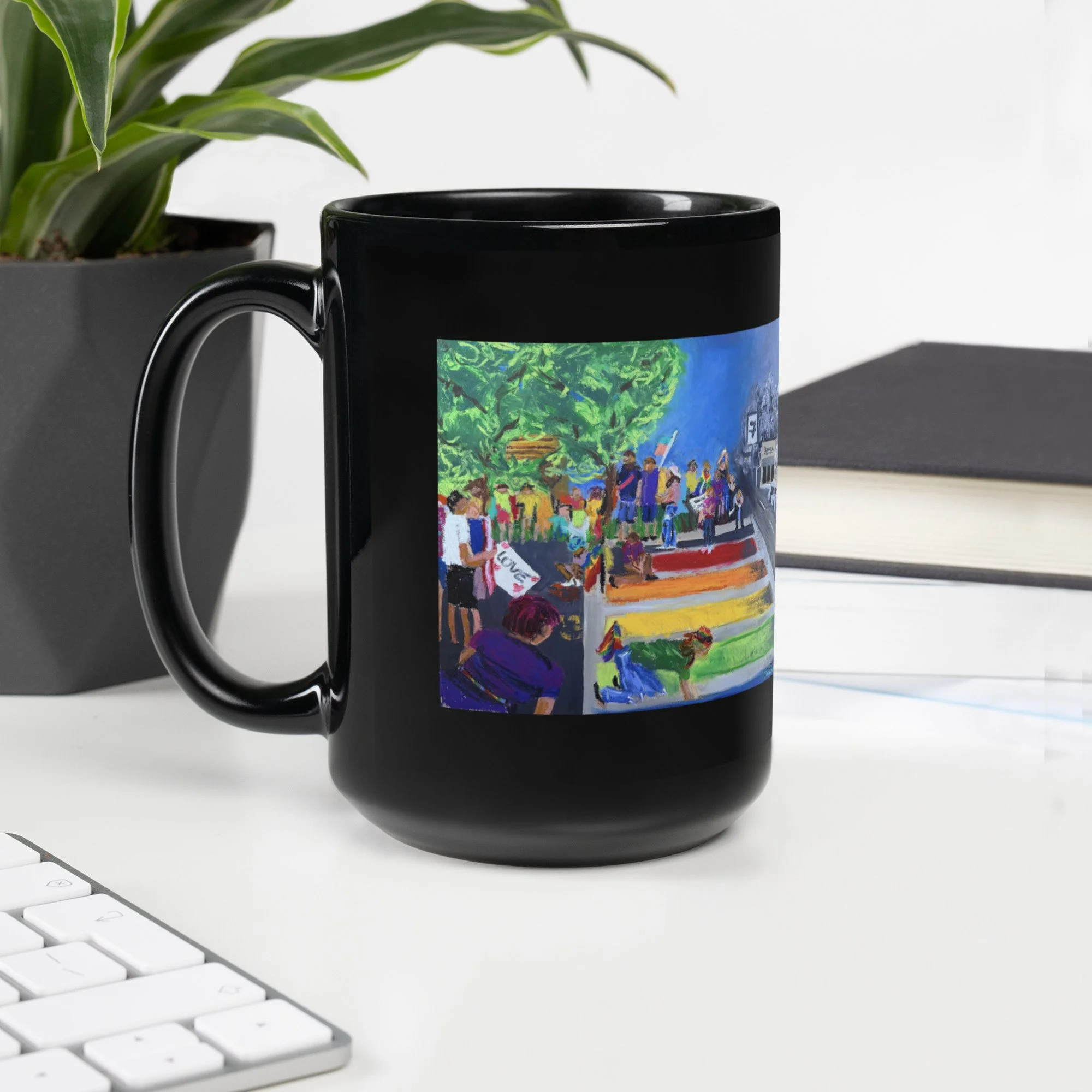 Radical Rainbows - Black Glossy Mug