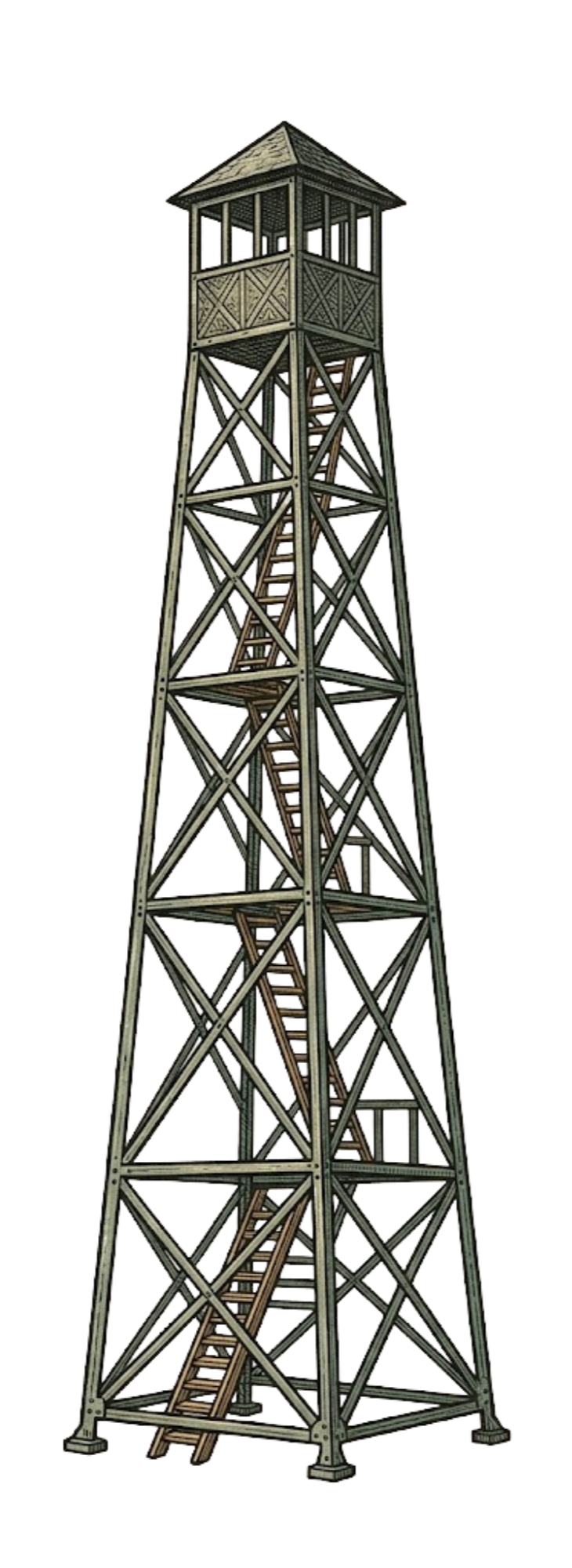 Stylized Adirondack Fire Tower