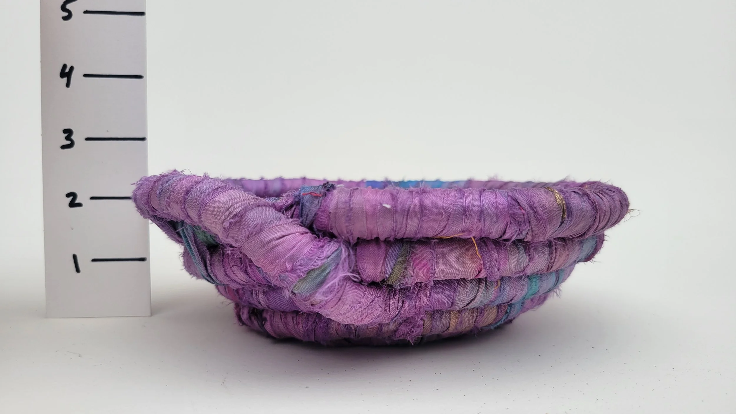 Lavender 8" Handcrafted Recycled Sari Silk Basket