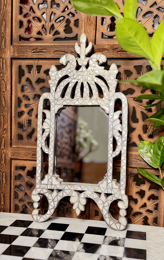 Vintage Mother-of-Pearl Framed Mirror