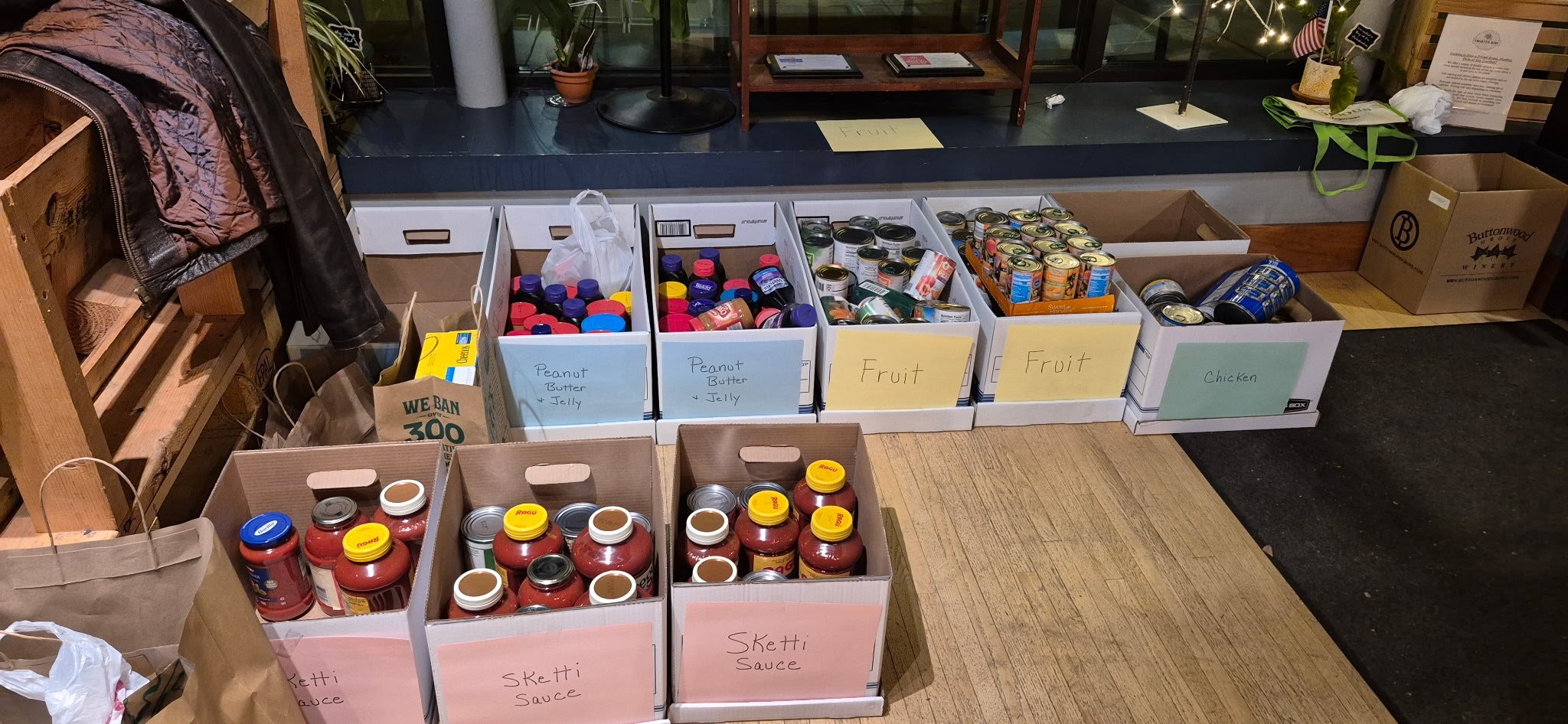 December 2025: Some of the 450 lbs of food collected for Hempfield Food Pantry