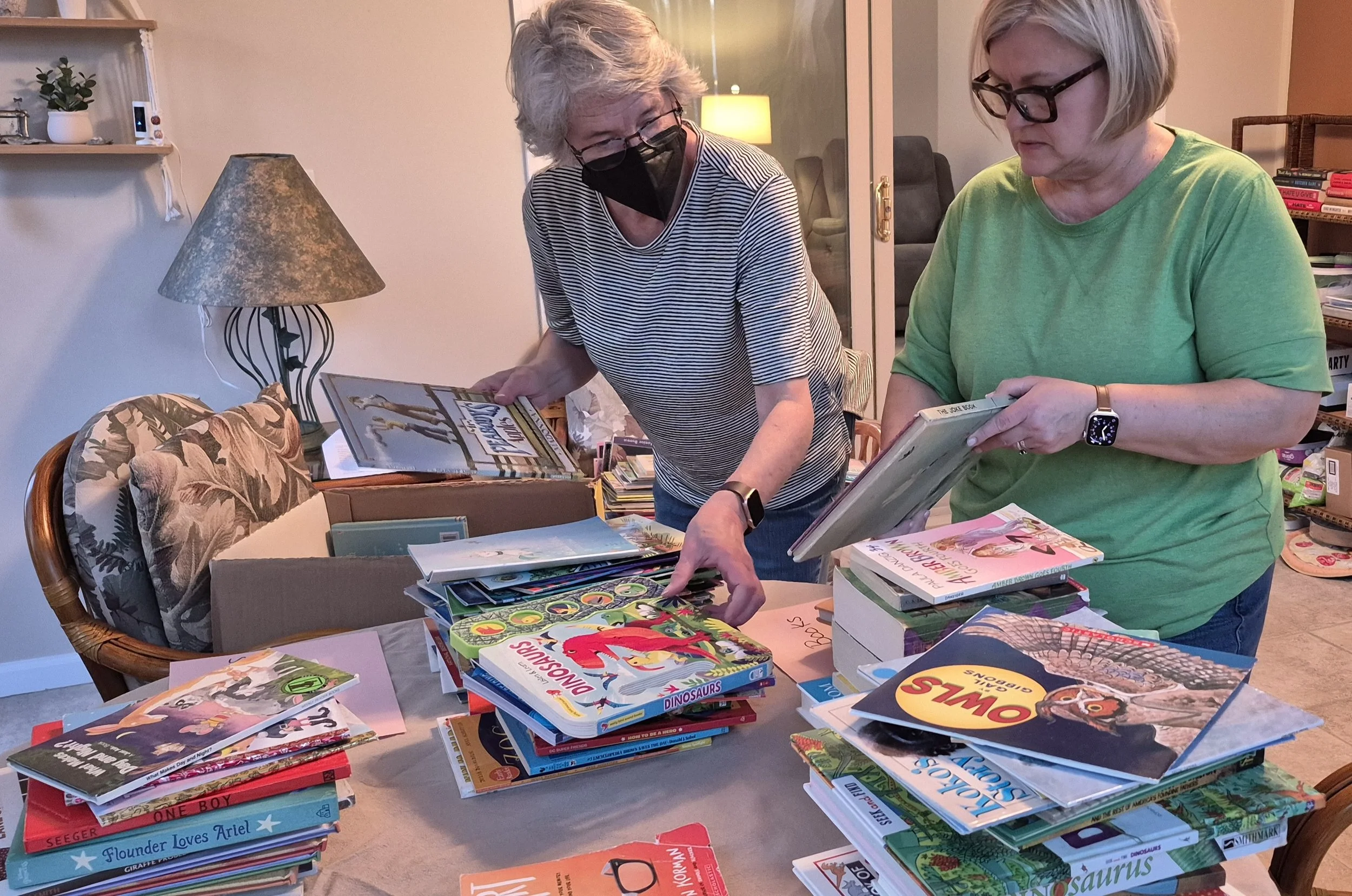 March 2026: HADC members sort books donated to Mountville Library