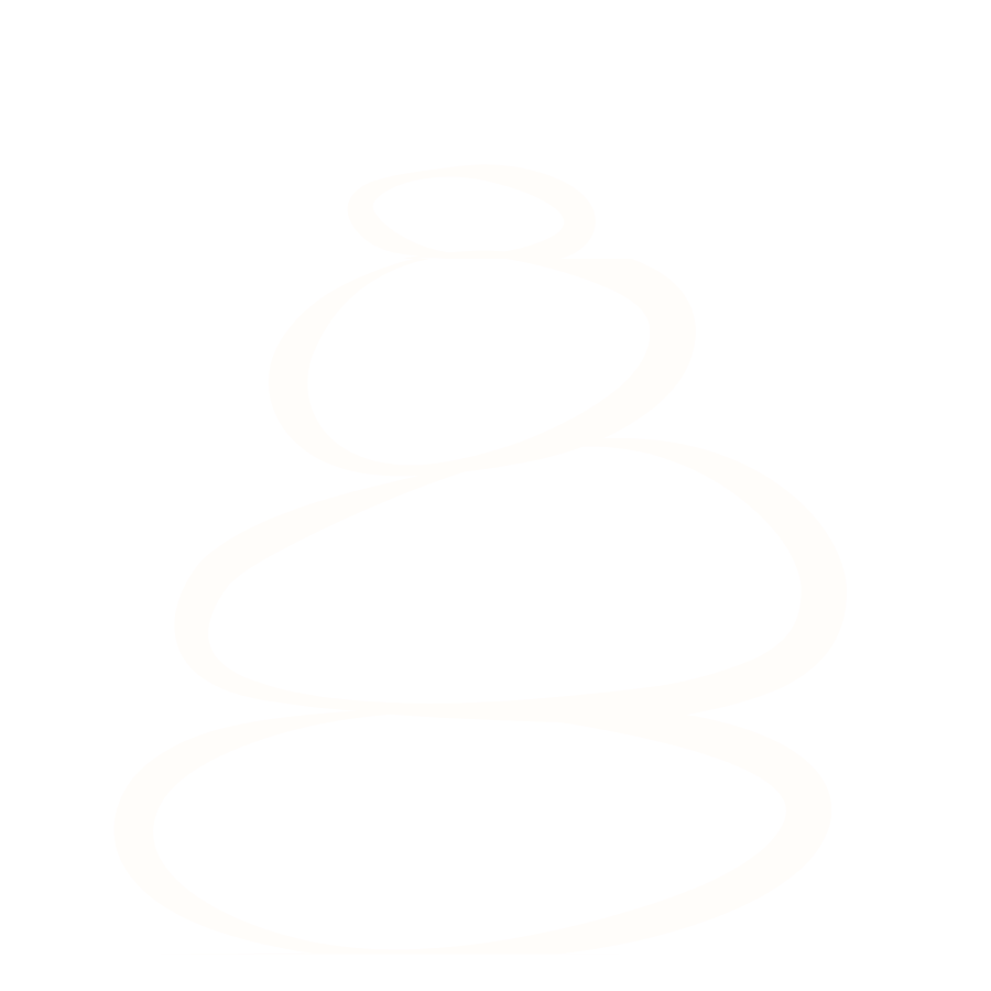 An abstract illustration of stacked stones with a halo above the top stone, on a black background. A brand mark of naturopath Eloise smith from clean slate naturopathy