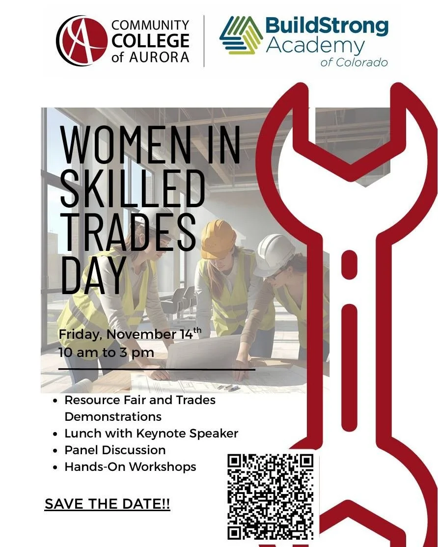 Calling all women interested in the skilled trades!

Join us and @communitycollegeofaurora to learn how you can jumpstart your career in the trades on November 14th! You&rsquo;ll get the chance to explore hands-on activities and connect with professi