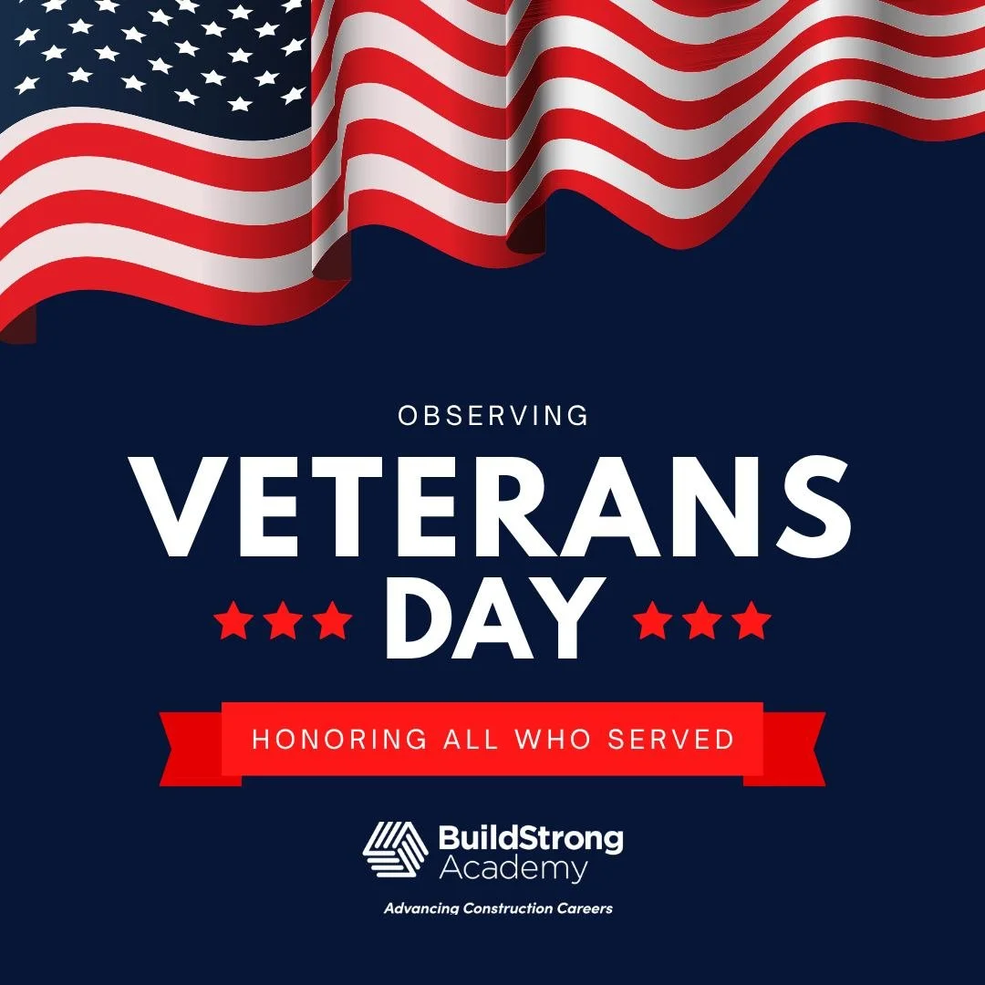 BuildStrong Academy will be observing Veterans Day today. We honor and thank all who have served. We will be closed today in observance.