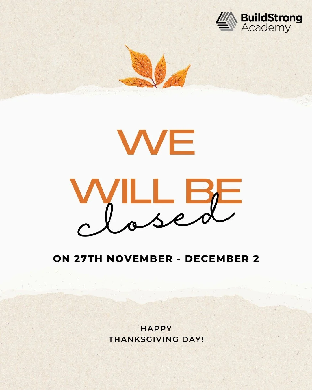 Happy Thanksgiving from the BuildStrong Academy Family!

We're grateful for our students, partners, and supporters who help us build pathways to meaningful careers and stronger communities. Wishing you and your families a holiday filled with warmth a