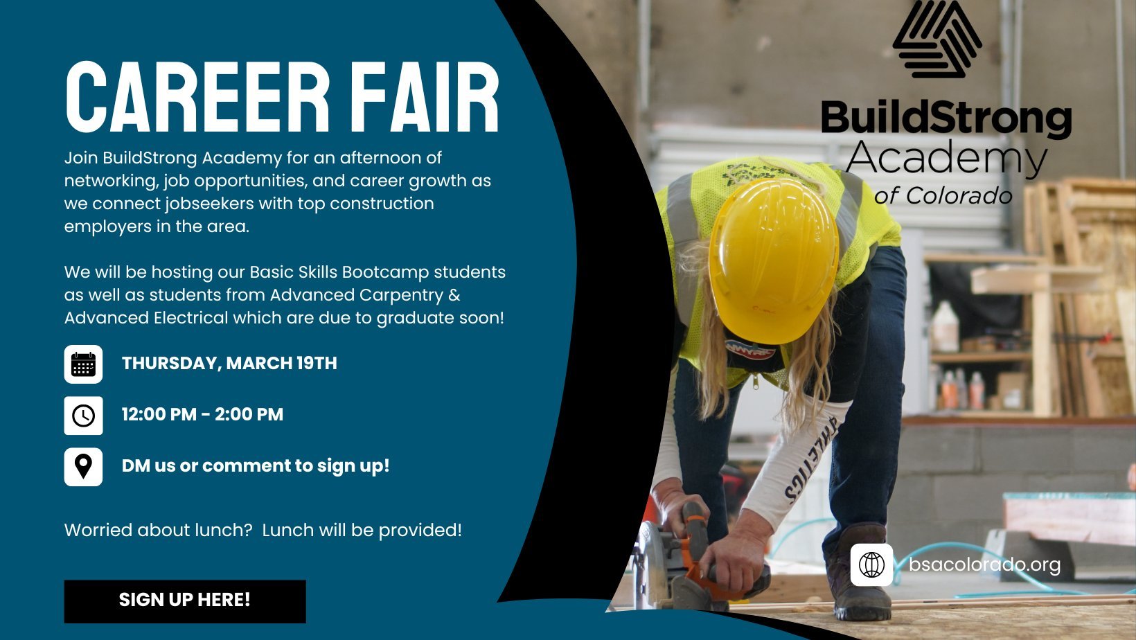BuildStrong is hosting a Career Fair and would love to welcome more employers to join our growing list of companies already attending, including @duroelectric , @tuffshed , @stonebrookexterior , and @_murphyco!

We invite all construction employers, 