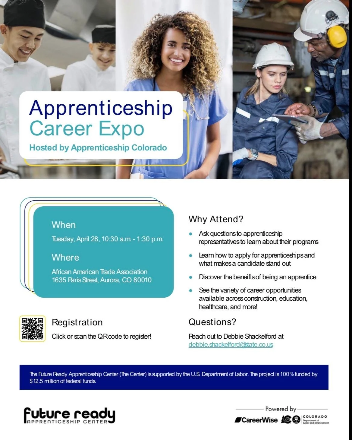 Are you looking for an apprenticeship? We&rsquo;re excited to share that Apprenticeship Colorado is hosting a career expo. This is a great opportunity to connect with employers, explore different paths, and take the next step in your career.

We hope