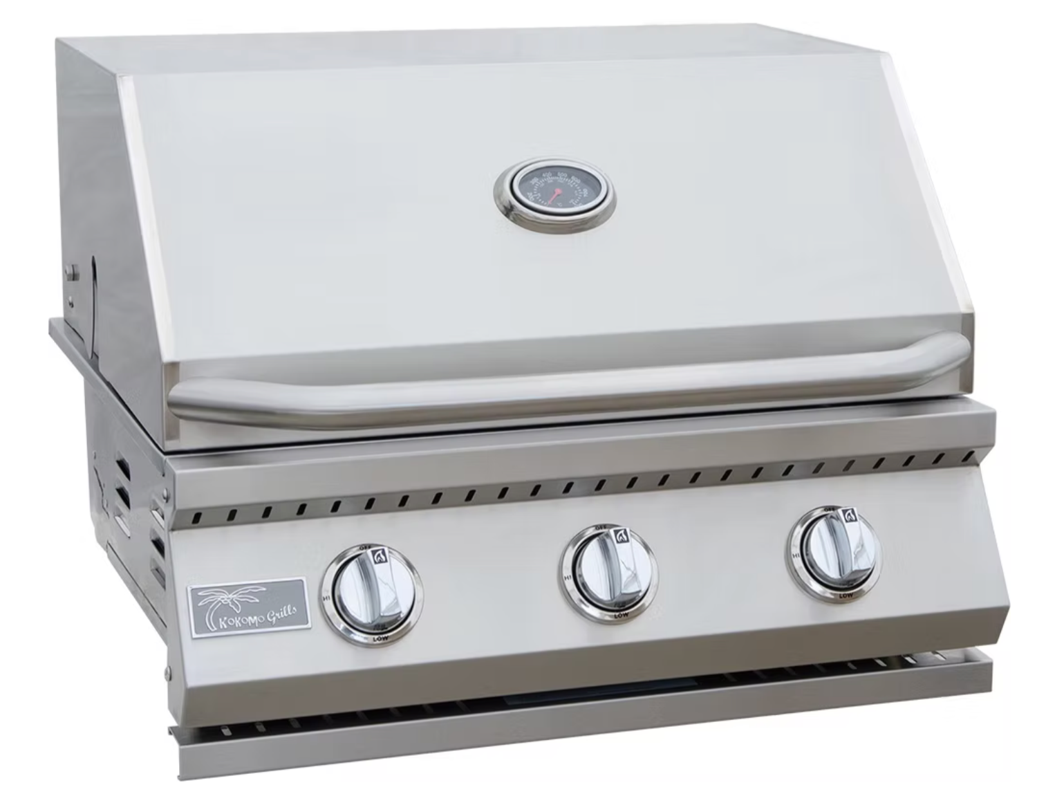 Kokomo 3-burner built-in gas grill in a Houston outdoor kitchen island