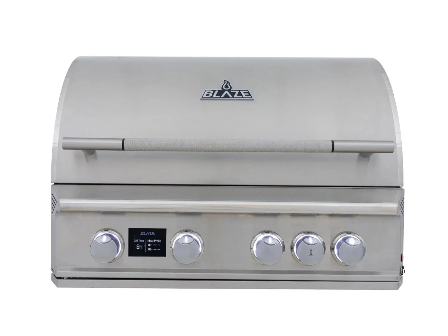 Blaze LTE PRO 32-inch 4-burner built-in gas grill closed lid front view in Houston outdoor kitchen