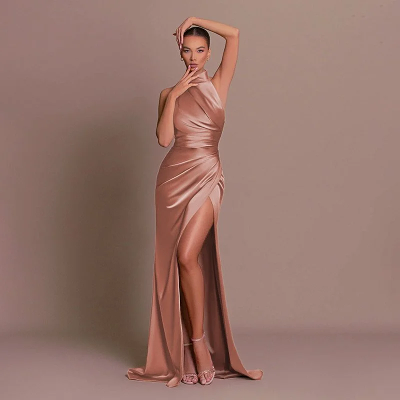 Womens Elegant Long Formal Evening Cocktail Party Dress Sexy High Split Maxi Dress
