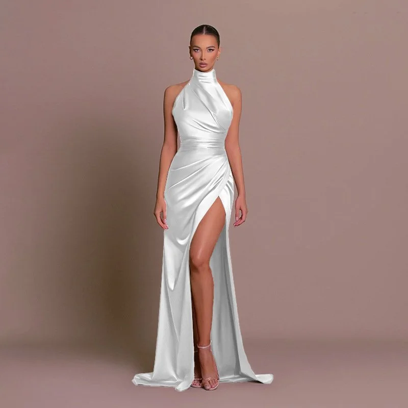 Womens Elegant Long Formal Evening Cocktail Party Dress Sexy High Split Maxi Dress