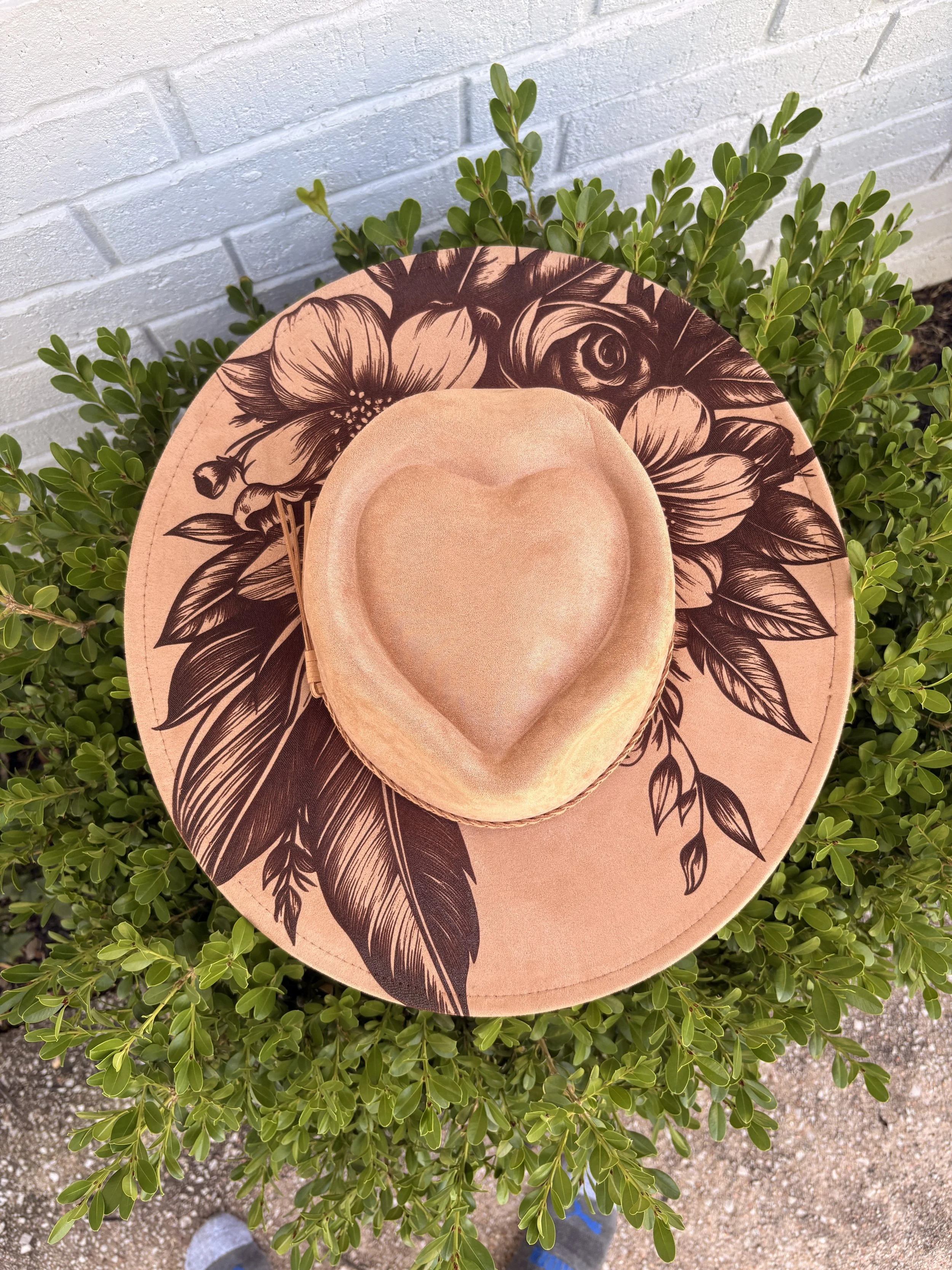 Feather + Floral Design- Cowboy & Fedora Hat