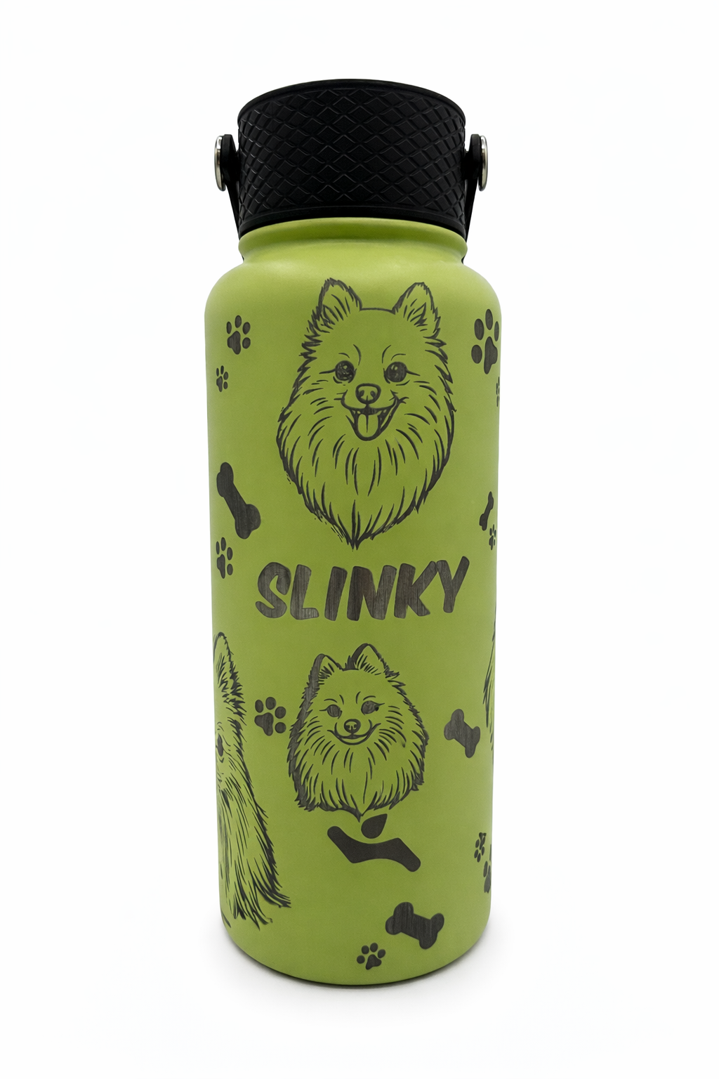 Custom Laser Engraved Pet Portrait Water Bottle