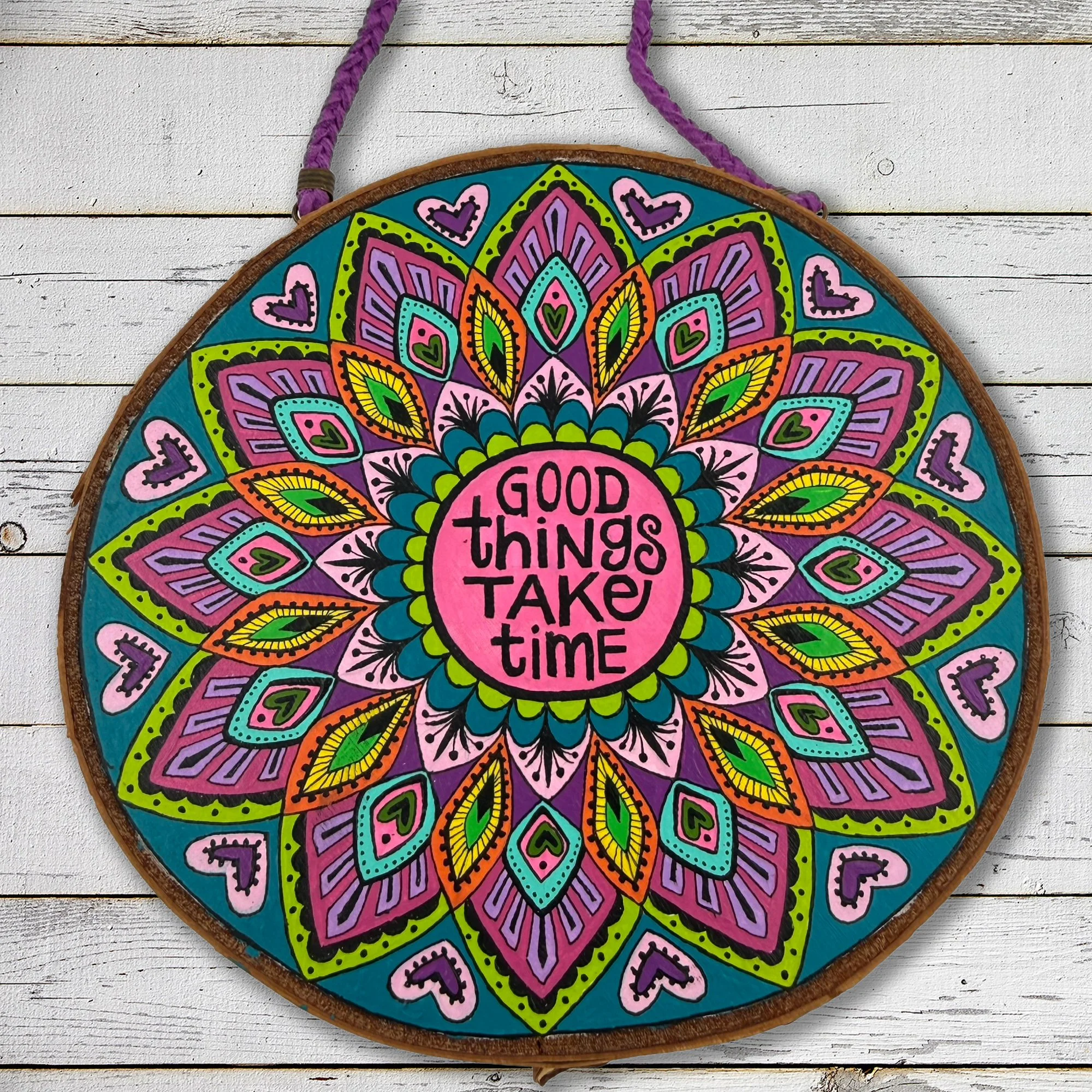 Hand painted Wall Art "Good Things Take Time"