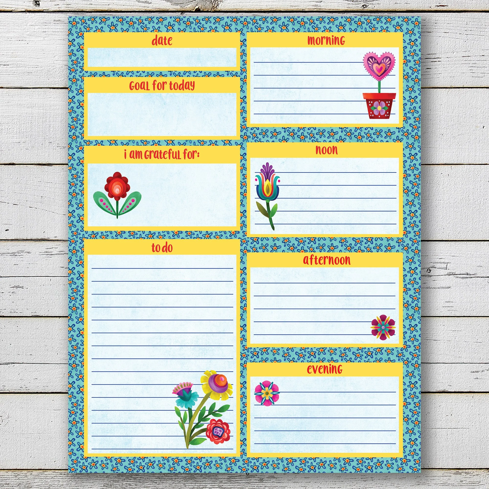 Floral Planner Notepad 8.5 x 11
