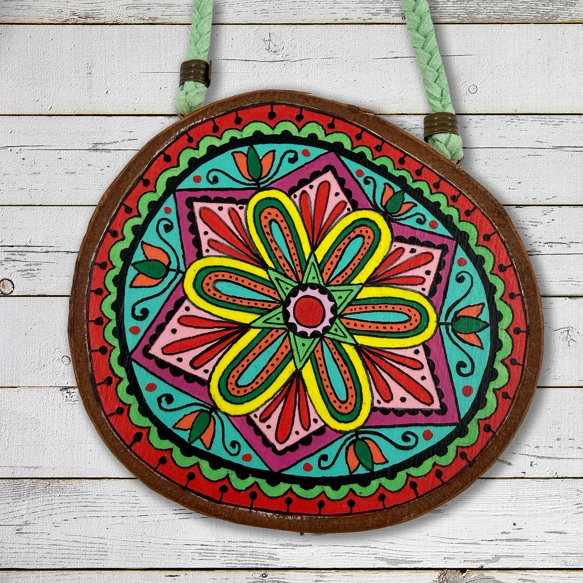 Hand painted Wall Art Folk Mandala