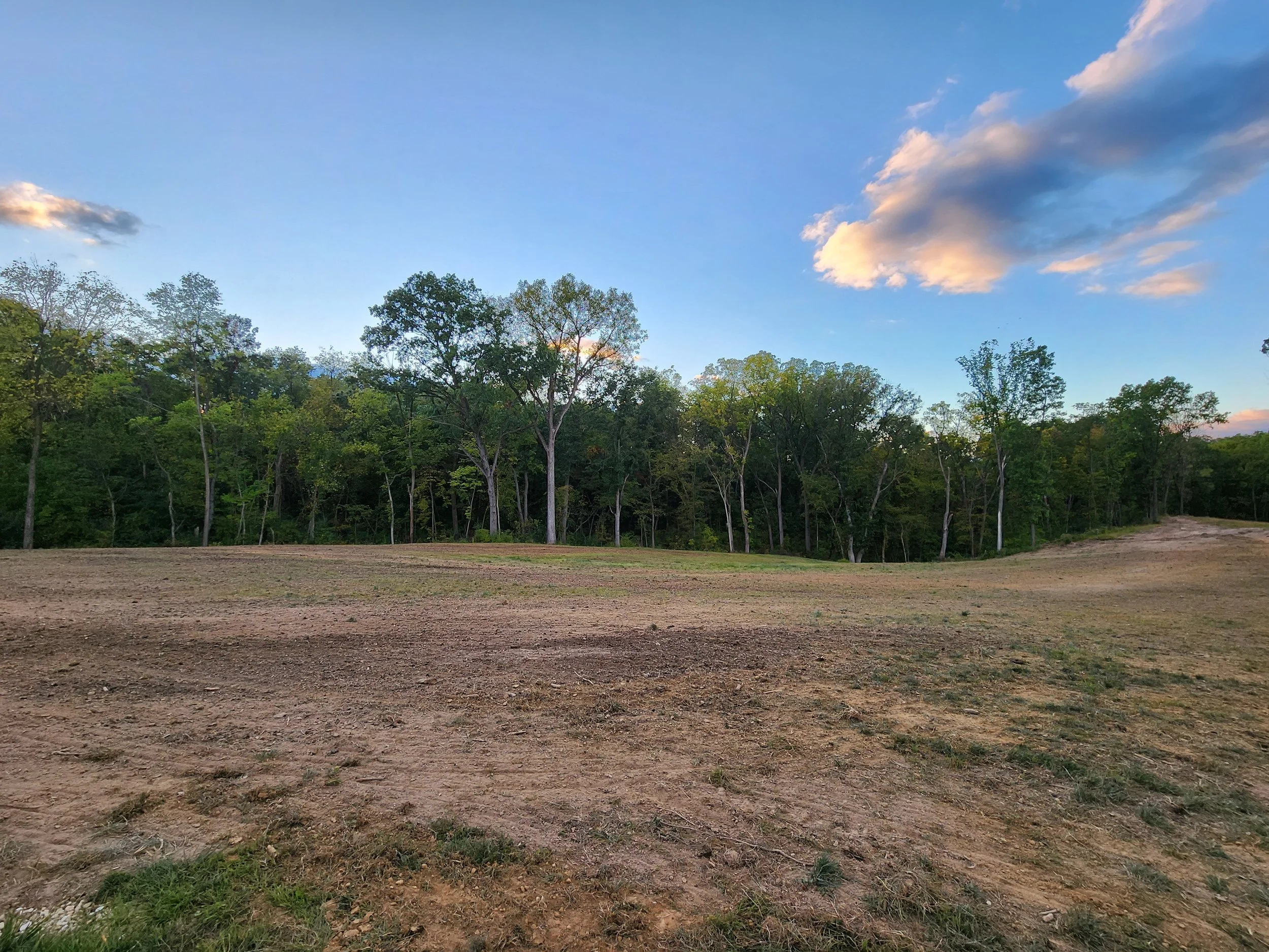 Regraded and Top-Dressed Hill with Seeding