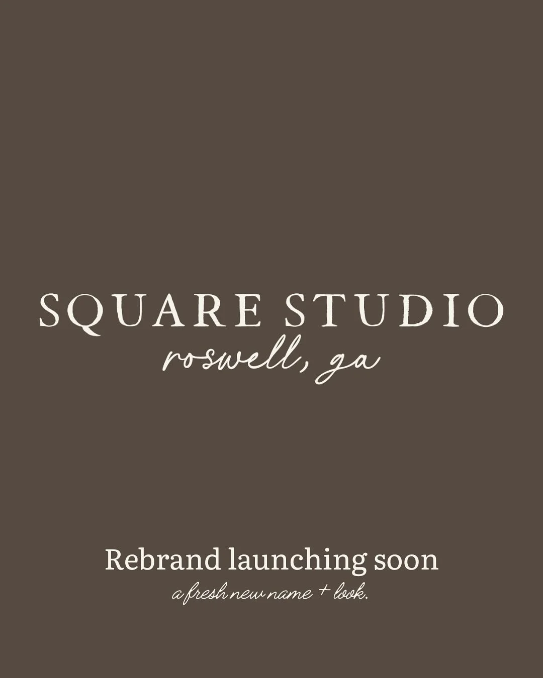 The same studio you know and love &mdash; with a fresh new look.

Roswell Square Studio is now Square Studio 🤎We&rsquo;re revamping the space and the brand to better serve our creative community, and we can&rsquo;t wait to show you what&rsquo;s comi
