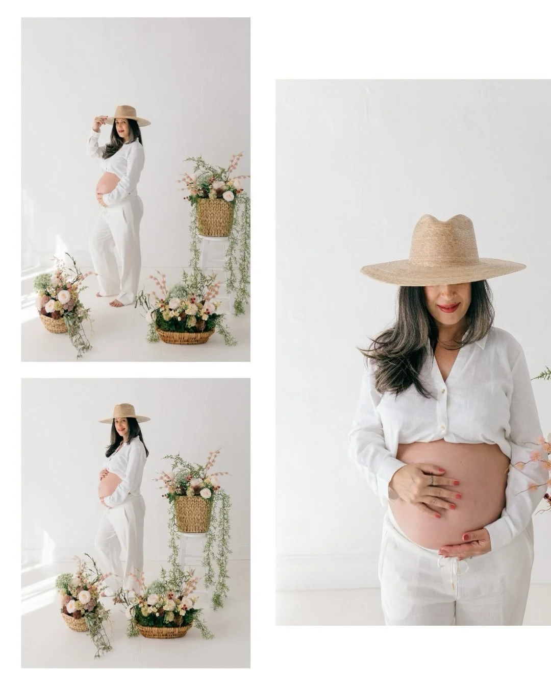We love how @libelle_photography used Studio B and the blooms for her recent maternity session 💐and that window light on the black and white!? 👌🏻✨. One pro of shooting in the afternoon, playing with the sun rays! And also utilizing beautiful Barri