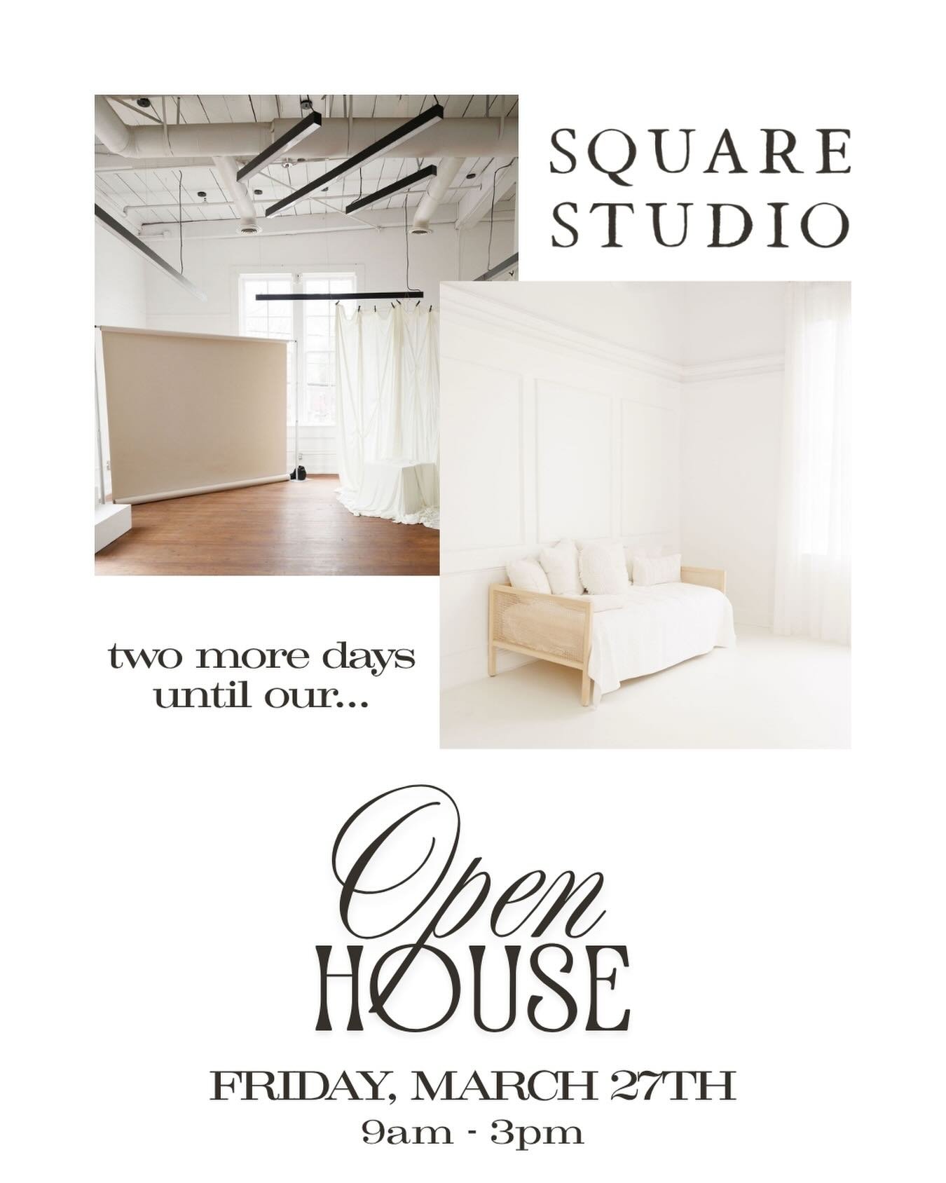 Two more days until our OPEN HOUSE! THIS FRIDAY 9am - 3pm. Drop in and see the space and the light in person! We&rsquo;re doing a giveaway, but you have to be present to enter, you&rsquo;re going to want to win - trust us!  See you Friday!

#squarest