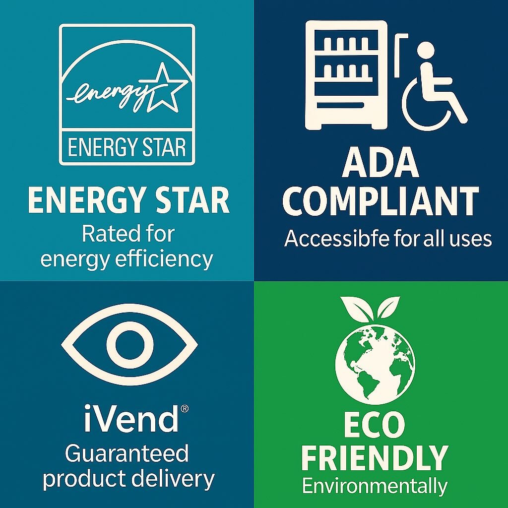 ✨ Modern convenience, built for everyone ✨
Our machines aren&rsquo;t just about snacks&mdash;they&rsquo;re about smart features that make life easier:

✅ Energy Star Certified &ndash; Saving energy &amp; costs
✅ ADA Compliant &ndash; Accessible for a