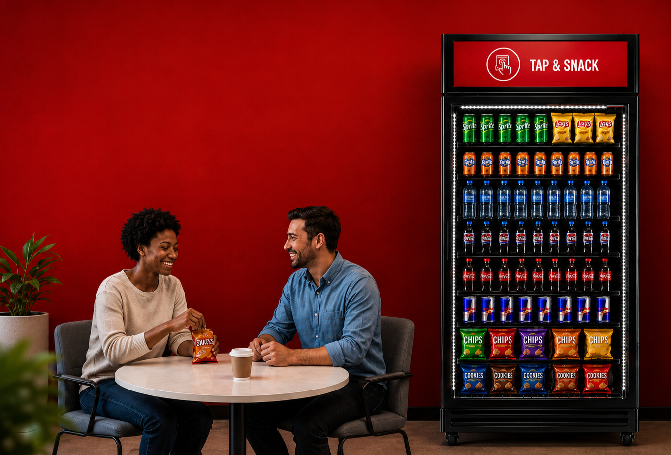 Tap & Snack smart vending machine in a modern space