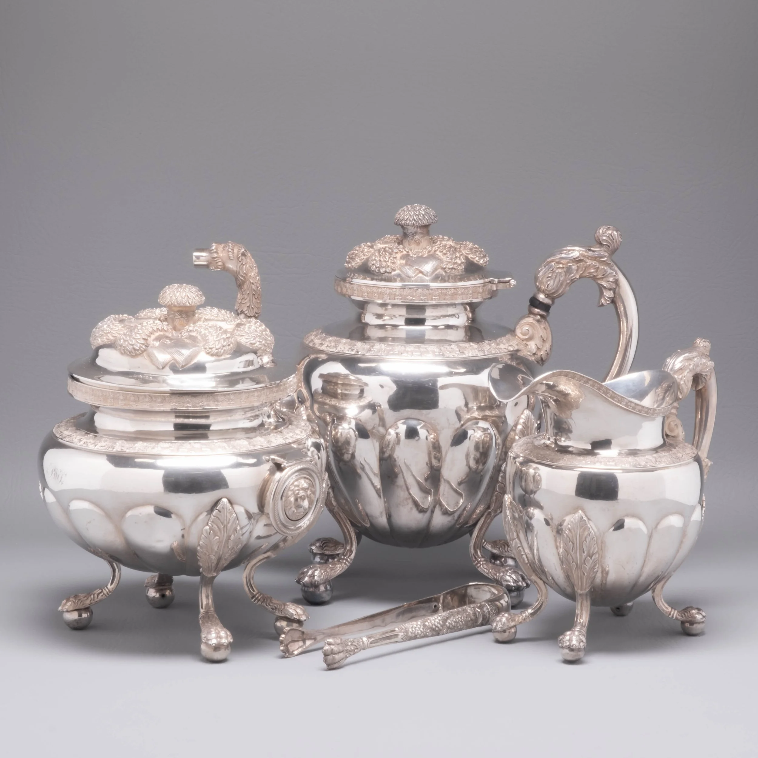 American Coin Silver Coffee Service circa 1820-1830, William Thomson, New York $15,000
