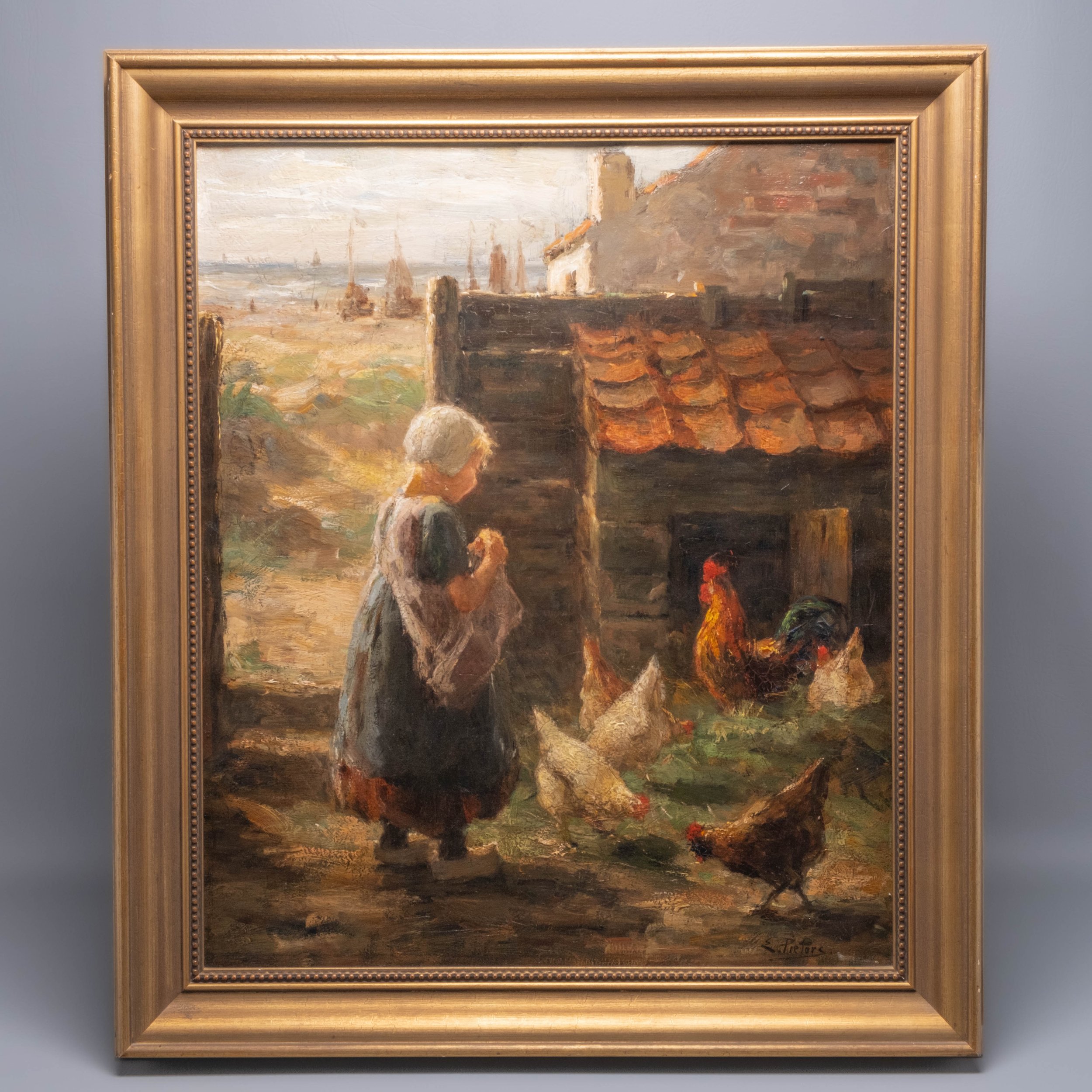 Evert Pieters, Dutch 1856-1932, oil/canvas $4,300
