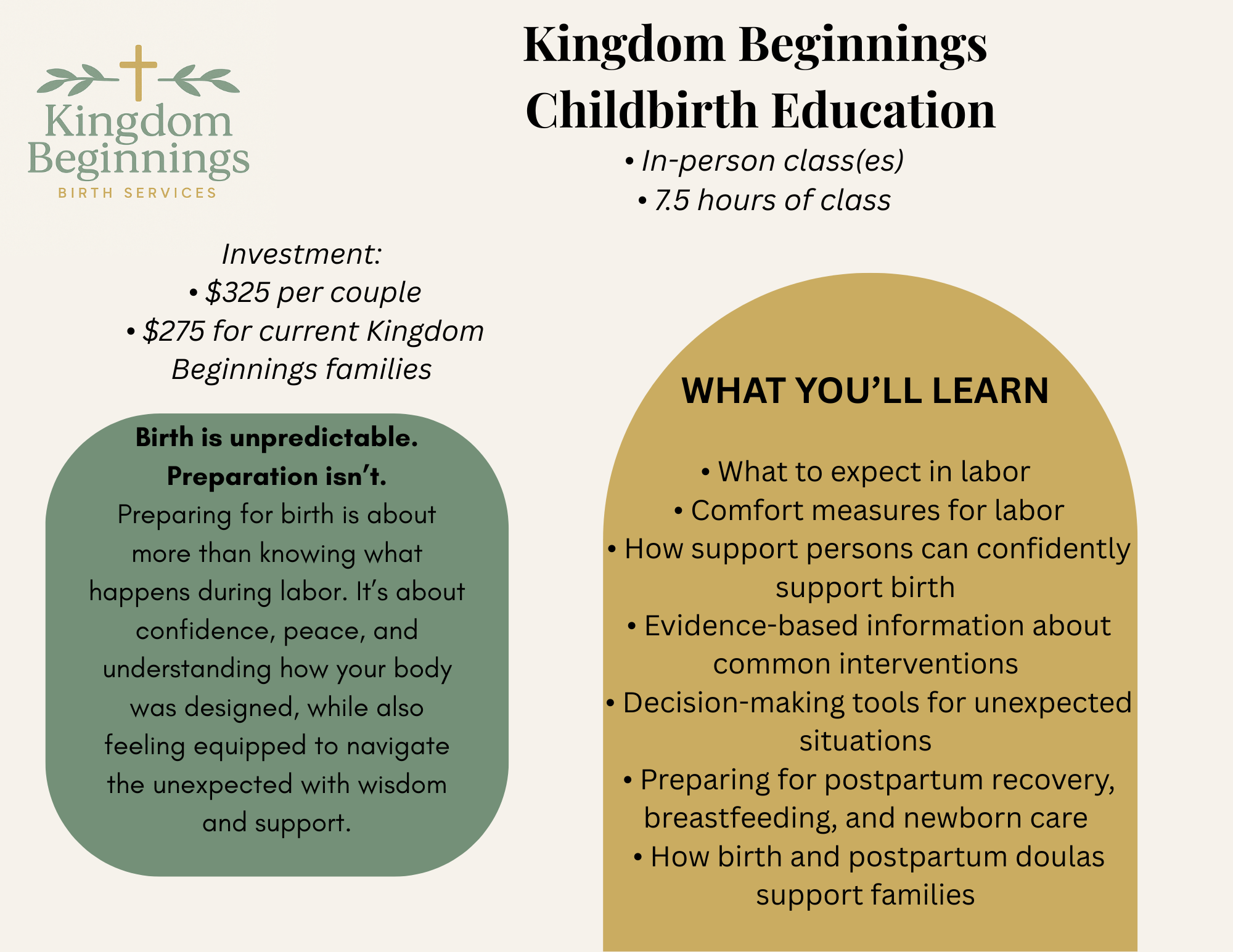 In Person Childbirth Education Series