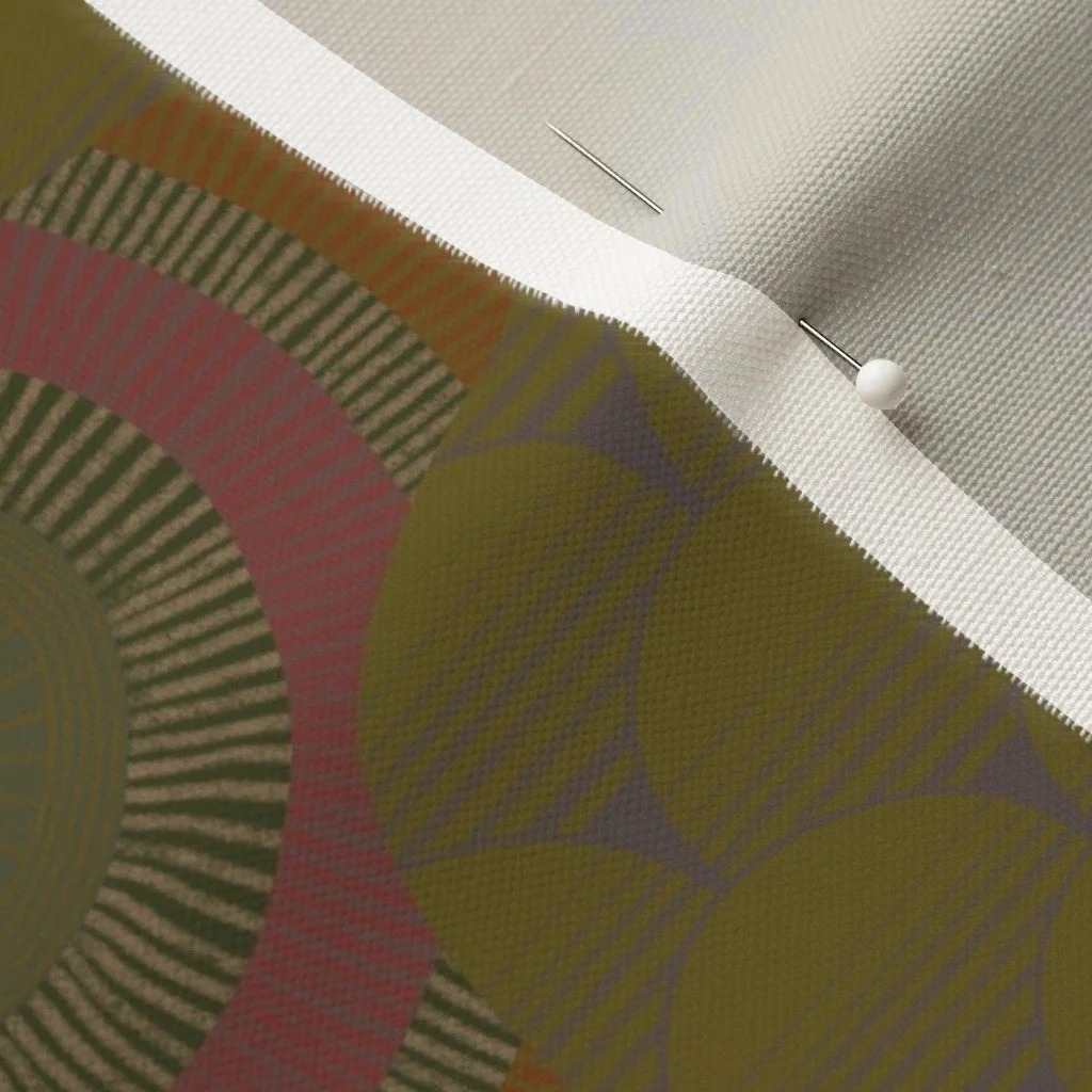 Gold Bronze fish scale and center star fabric with dress-makers pin