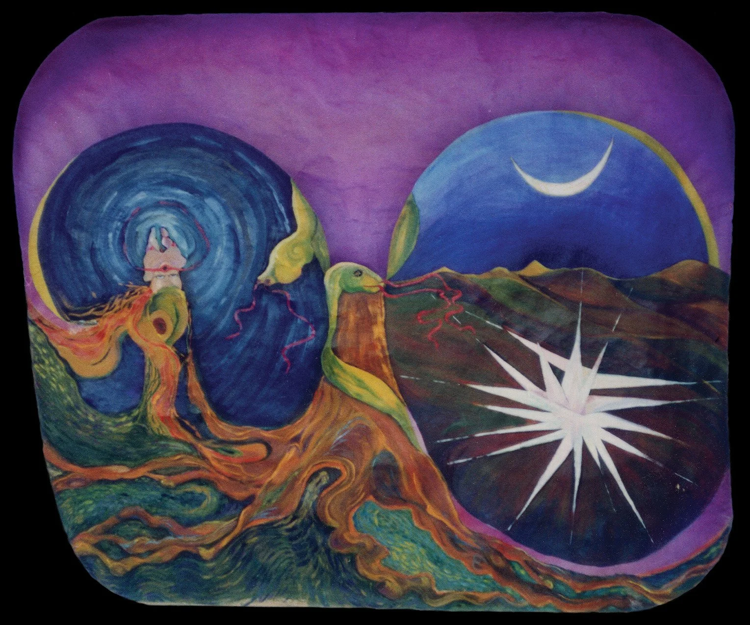 Painting 8. Descent into the Depths, Spirit Ascending, April–May 1986, Brasília, DF  (Acrylic on paper, 153 × 117 cm)