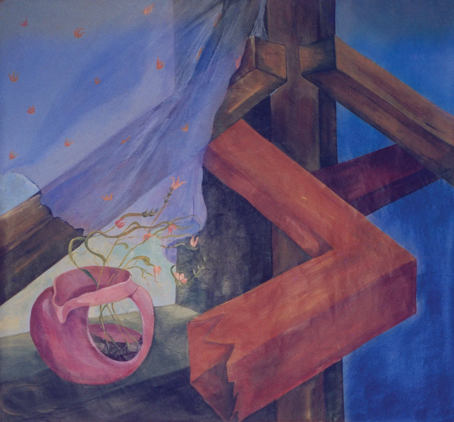 Painting 10. Deconstruction of My Personal and Ancestral History, October–December 1987 – Brasília, DF,  (Acrylic and pencil on paper, 153 × 127 cm)
