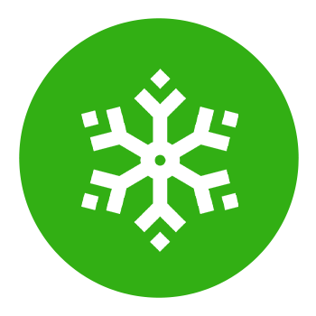 Green circular icon with a white snowflake symbol in the center.