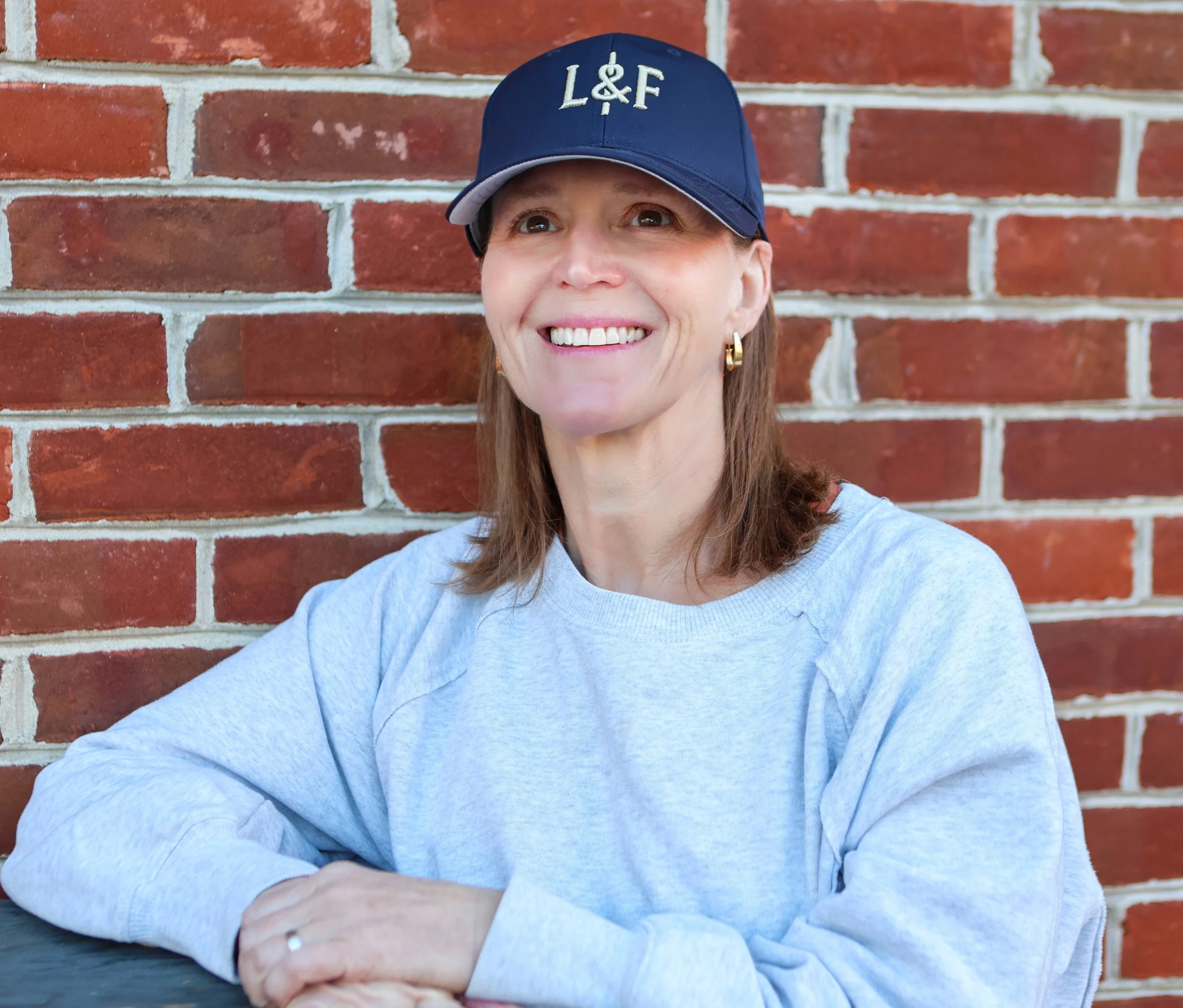 Navy Hat with Cream L&F Logo