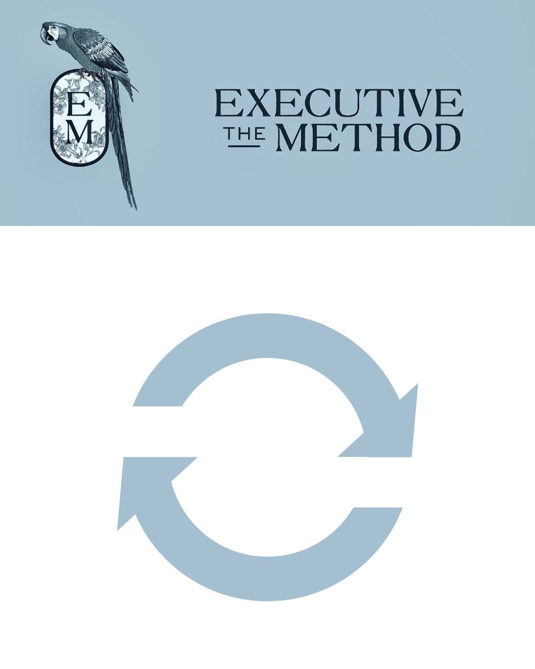 website logo with image of two arrows in reset pattern