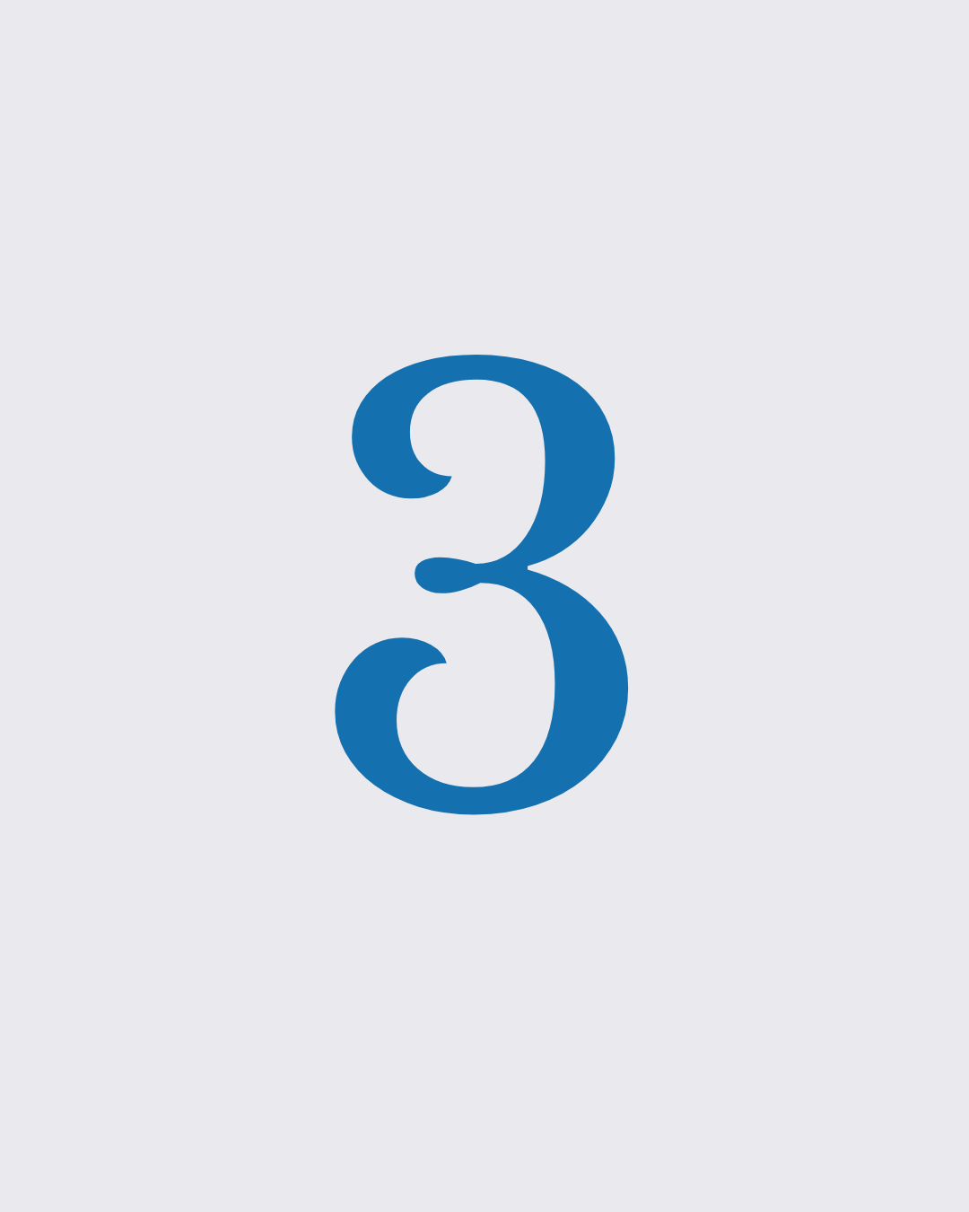 the number 3 in blue font
