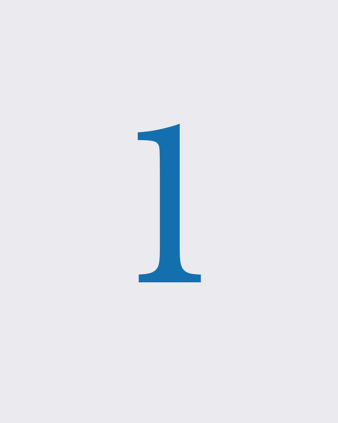 the number 1 in blue font