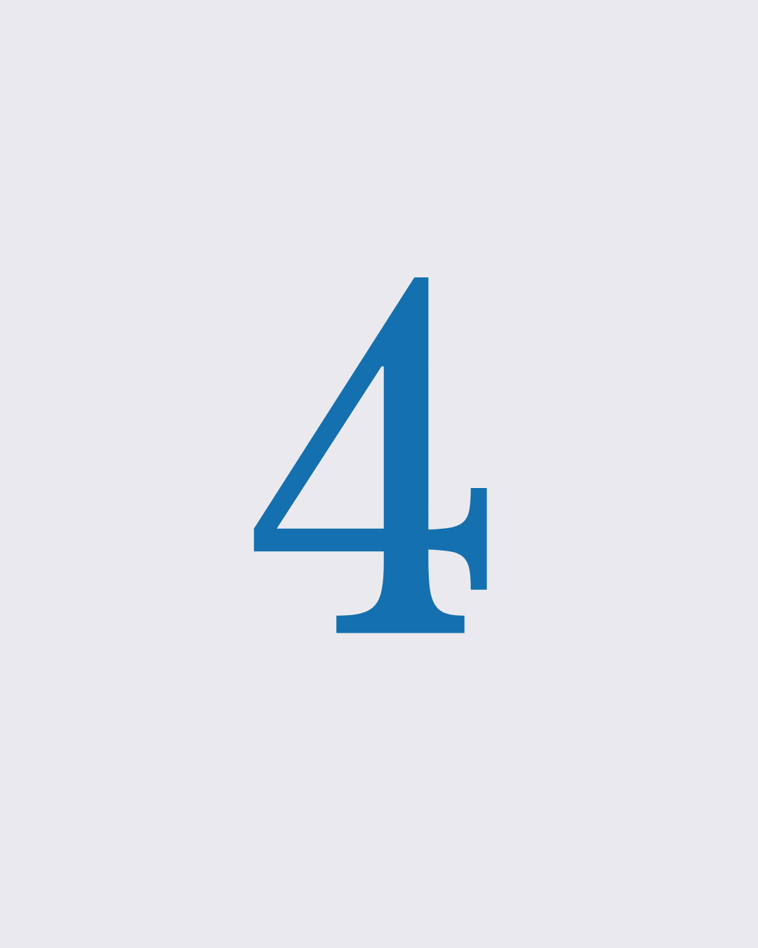 the number 4 in blue font