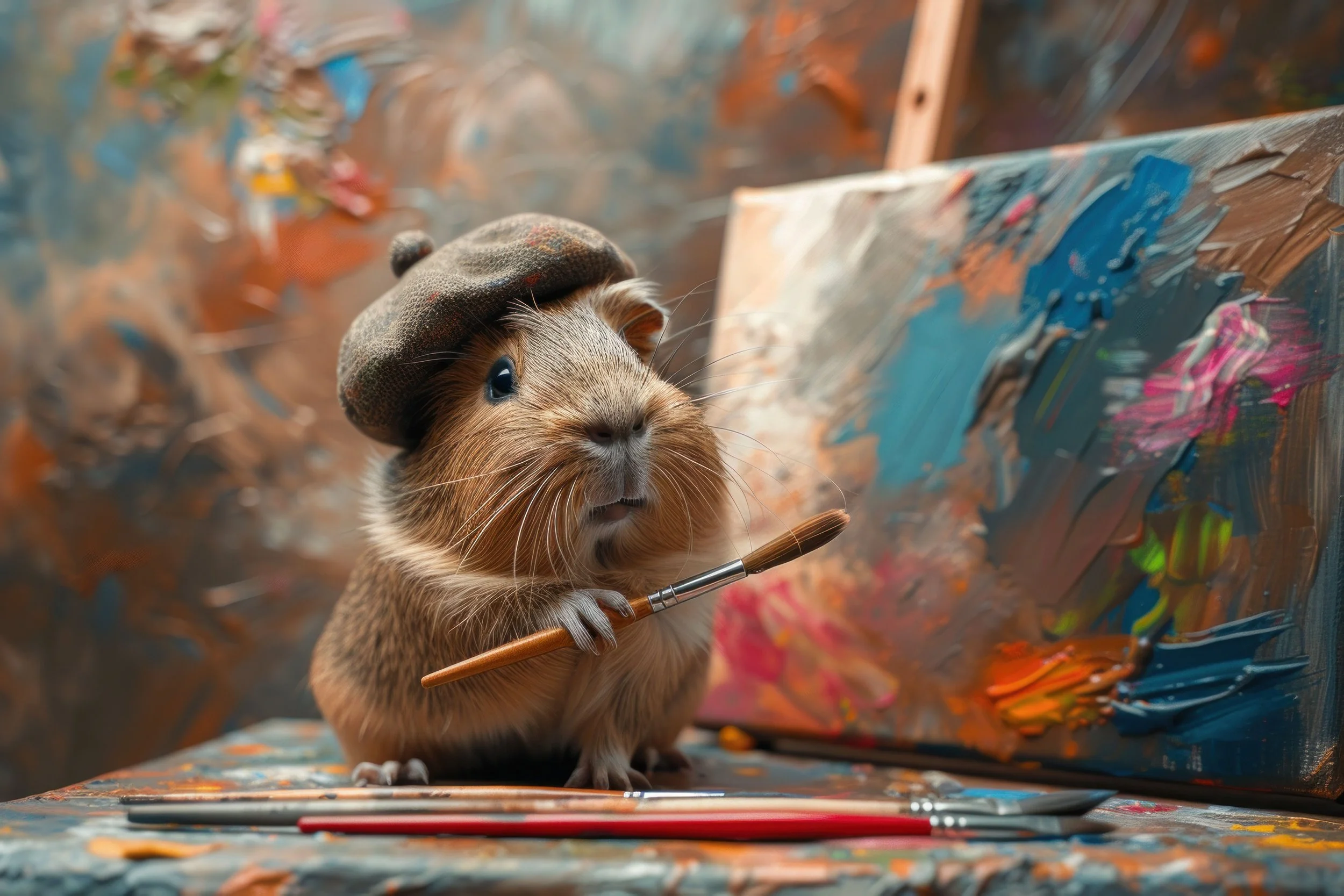 Guinea Pig Painting: The Golden Whisker Edition