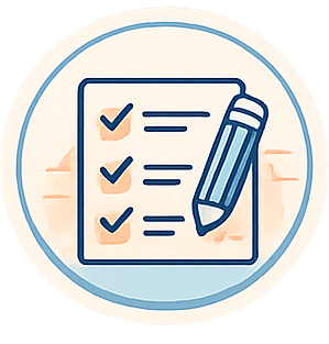 organizing checklist and pencil icon