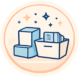 organized items bin system icon