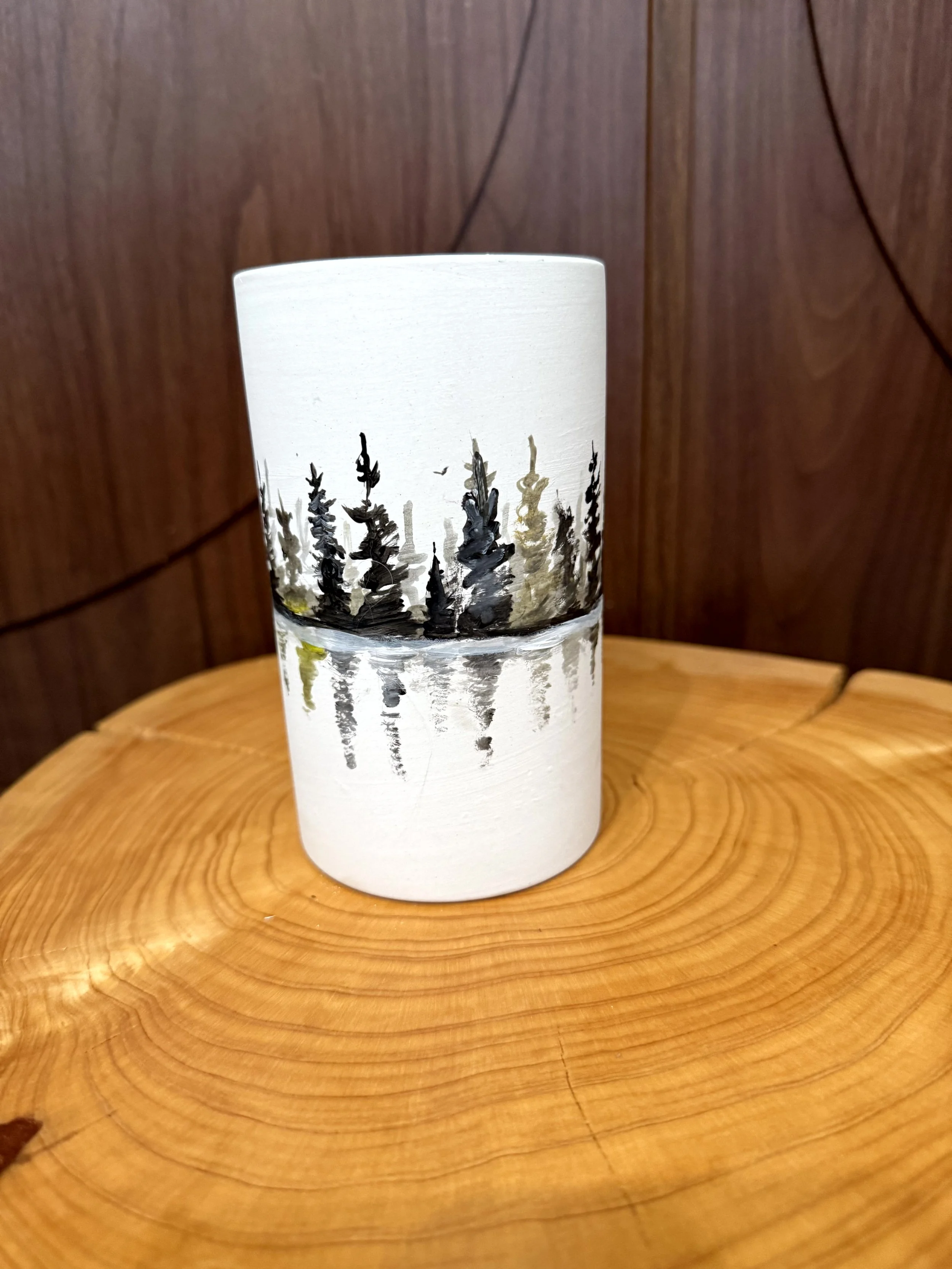 Ceramic Bud Vase - Forest Reflection