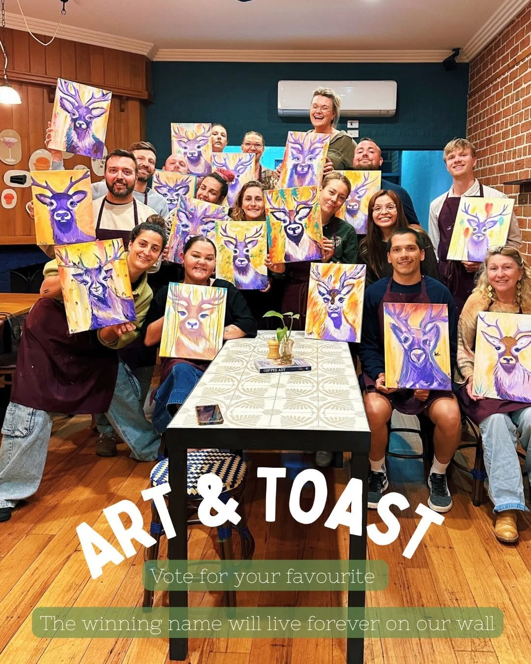 Alright, we&rsquo;ve already told you how fun it was and how much it brought us together as a team.
But&hellip; you all know we&rsquo;re a tiny bit competitive.
So of course we had to turn this into a vote.
The prize? The winning painting gets to han