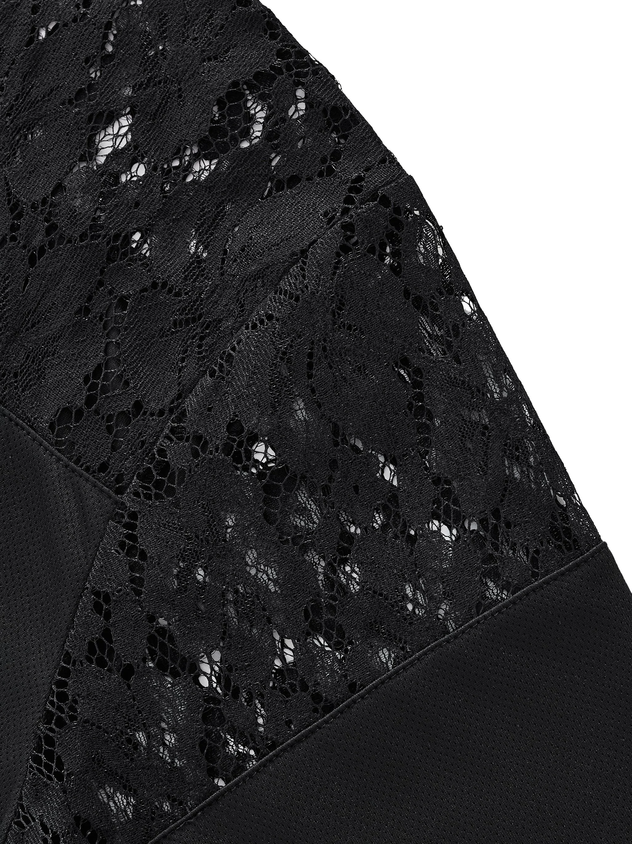 Unisex Lace Paneling V-Neck T-Shirt-gallery-14.png