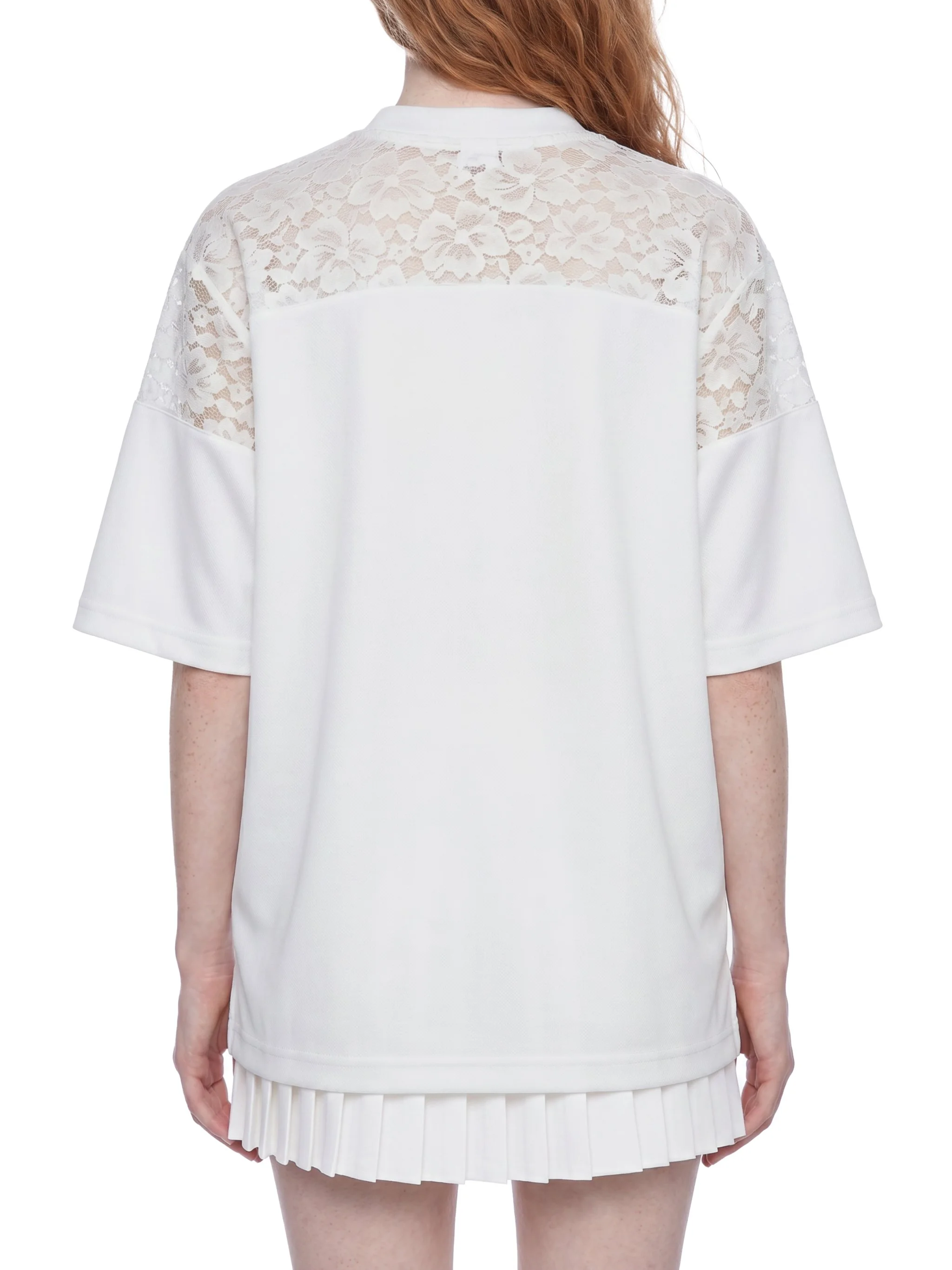 Unisex Lace Paneling V-Neck T-Shirt-gallery-10.png