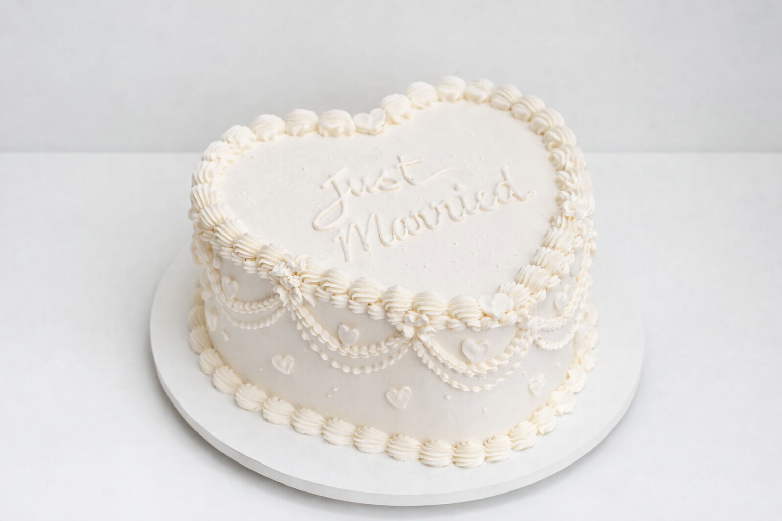 white cake just married.png