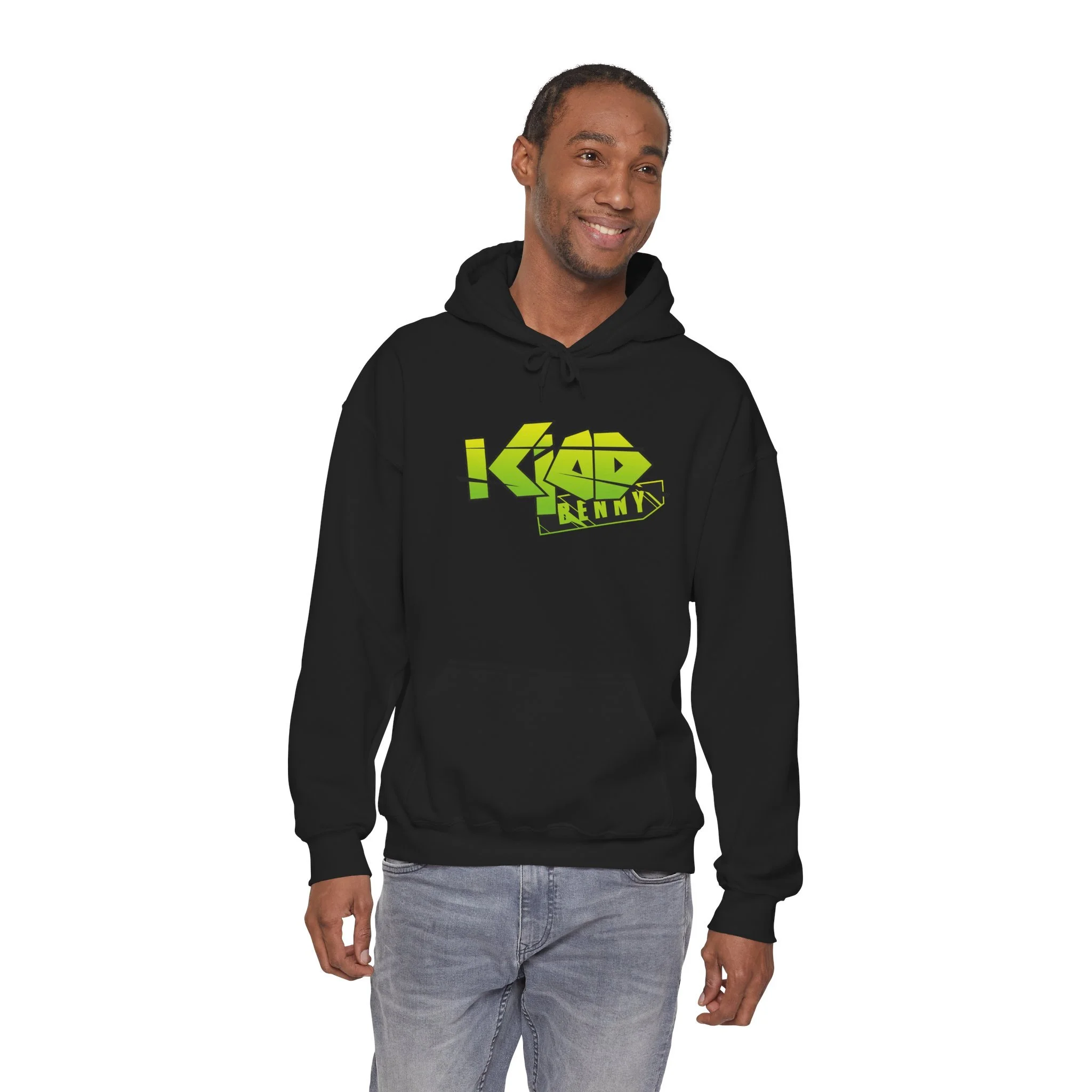 Retro Neon 'Klab Benny' Graphic Hoodie — 90s Skate Vibe Pullover